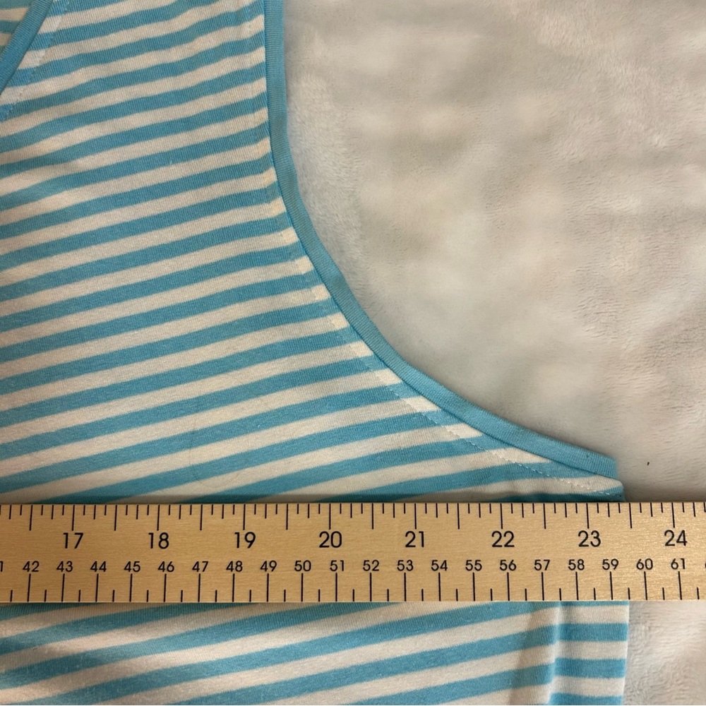Chico’s Zenergy Pamela Aqua Striped Maxi Dress size 3 (XL/16) Athleisure - Picture 10 of 13